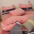 Pink children bedroom winter milk flannel bed sets